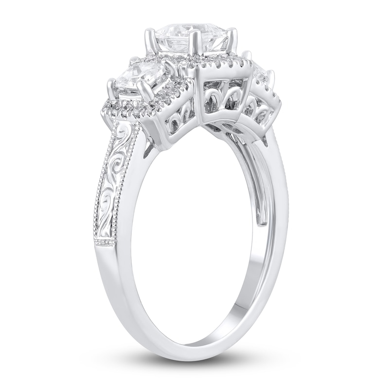 Main Image 2 of Diamond Engagement Ring 1-1/4 ct tw Princess/Round 14K White Gold