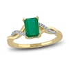 Thumbnail Image 0 of Natural Emerald Ring 1/20 ct tw Diamonds 14K Yellow Gold