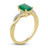 Thumbnail Image 1 of Natural Emerald Ring 1/20 ct tw Diamonds 14K Yellow Gold