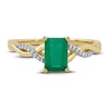 Thumbnail Image 2 of Natural Emerald Ring 1/20 ct tw Diamonds 14K Yellow Gold