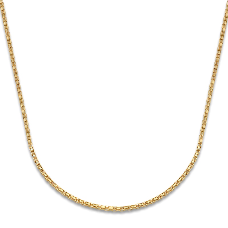 LUSSO by Italia D'Oro Men's Bismarck Chain Necklace 14K Yellow Gold 20" 1.28mm