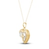 Thumbnail Image 2 of Heart & Cross Locket Necklace 14K Yellow Gold 13&quot;