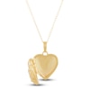 Thumbnail Image 4 of Heart & Cross Locket Necklace 14K Yellow Gold 13&quot;