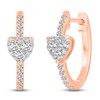 Thumbnail Image 2 of Diamond Heart Hoop Earrings 1/2 ct tw Round 14K Rose Gold