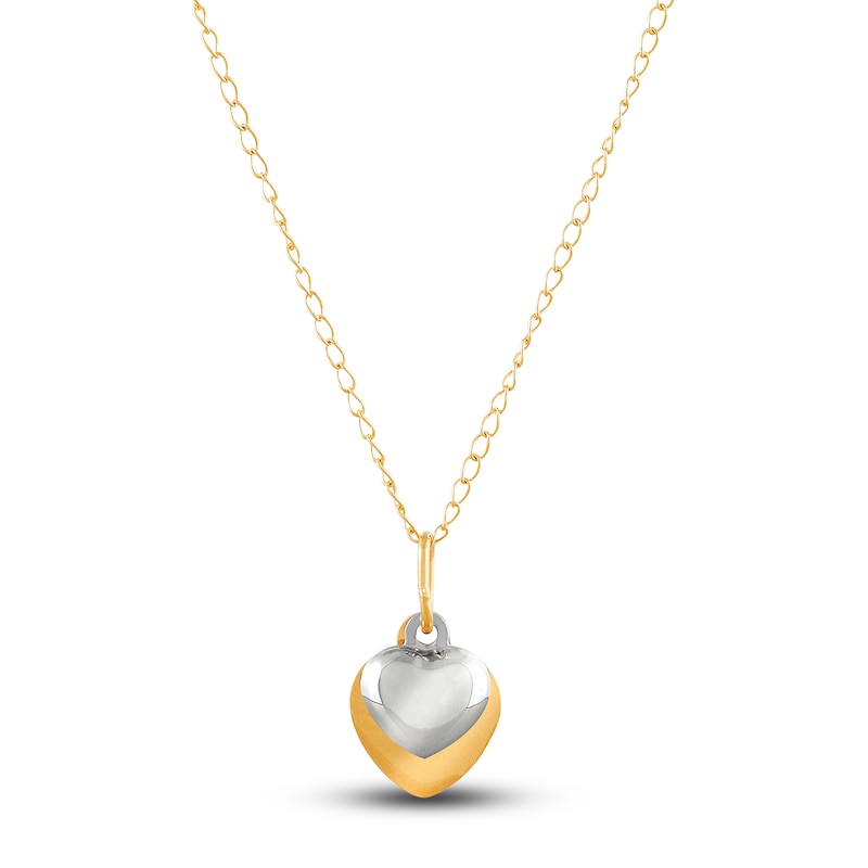 Children's Heart Necklace 14K Two-Tone Gold