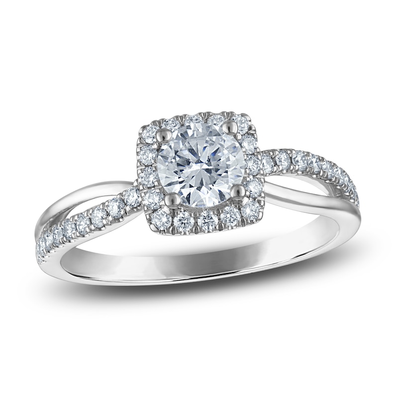 Main Image 1 of Round Diamond Engagement Ring 1 ct tw 14K White Gold