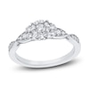 Thumbnail Image 1 of Diamond Halo Engagement Ring 1/3 ct tw Round 14K White Gold