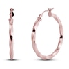 Thumbnail Image 1 of Diamond-Cut Twisted Hoop Earrings 14K Rose Gold 25.0mm