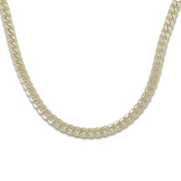 Semi-Solid Curb Chain Necklace 14K Yellow Gold 22&quot; 11.2mm