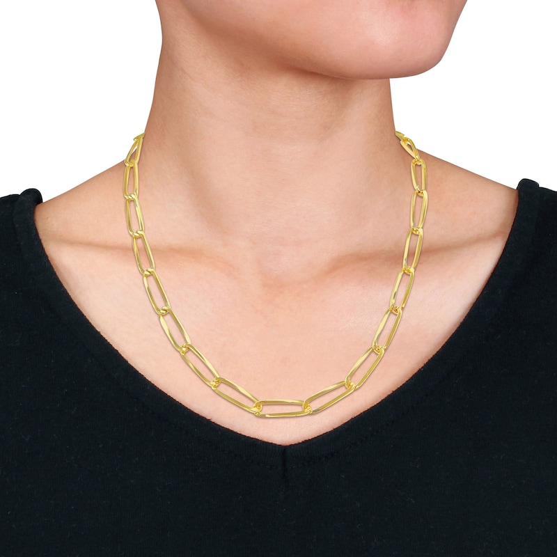 Main Image 4 of High-Polish Oval Link Necklace 14K Yellow Gold 24&quot; 7mm