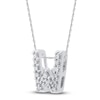 Thumbnail Image 2 of Diamond Letter W Necklace 1/20 ct tw Round 14K White Gold 18&quot;