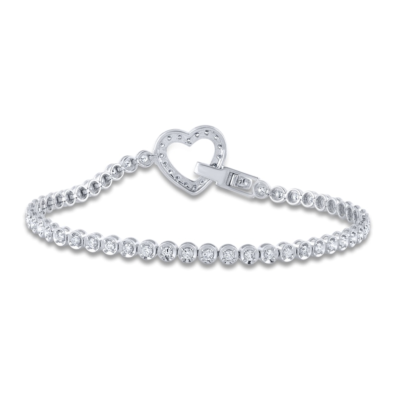 Diamond Tennis Bracelet 1-1/4 ct tw Round 14K White Gold 7"