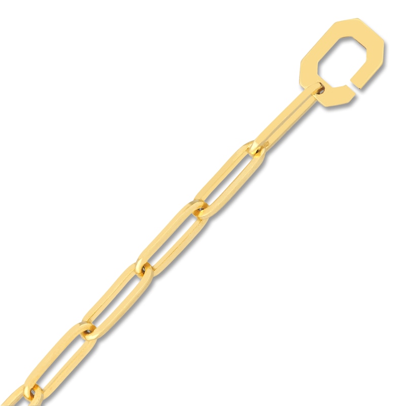 Main Image 2 of Paperclip Chain Bracelet 14K Yellow Gold 7.25&quot; 3.8mm