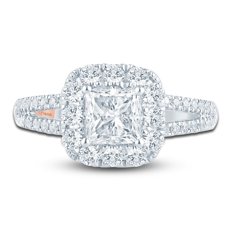 Pnina Tornai Diamond Engagement Ring 1-3/4 ct tw Princess/Round 14K White Gold