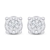 Thumbnail Image 1 of Diamond Cluster Stud Earrings 1/4 ct tw Round 14K White Gold