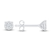 Thumbnail Image 2 of Diamond Cluster Stud Earrings 1/4 ct tw Round 14K White Gold