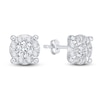 Thumbnail Image 3 of Diamond Cluster Stud Earrings 1/4 ct tw Round 14K White Gold