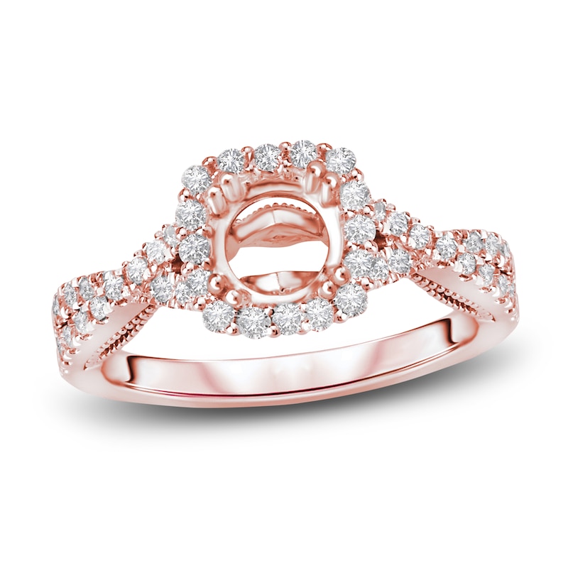 Main Image 1 of Diamond Engagement Ring Setting 1/2 ct tw Round 14K Rose Gold