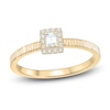 Thumbnail Image 1 of Emerald-Cut & Round Diamond Ring 1/5 ct tw 14K Yellow Gold