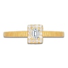 Thumbnail Image 3 of Emerald-Cut & Round Diamond Ring 1/5 ct tw 14K Yellow Gold