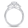 Thumbnail Image 1 of Princess & Round-Cut Diamond Halo Ring 1-1/5 ct tw 14K White Gold