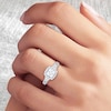 Thumbnail Image 3 of Princess & Round-Cut Diamond Halo Ring 1-1/5 ct tw 14K White Gold