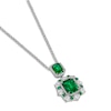 Thumbnail Image 1 of Natural Emerald Pendant Necklace 2-1/5 ct tw Diamonds 18K White Gold