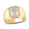 Thumbnail Image 0 of Men's Diamond Cross Ring 1/3 ct tw 14K Yellow Gold