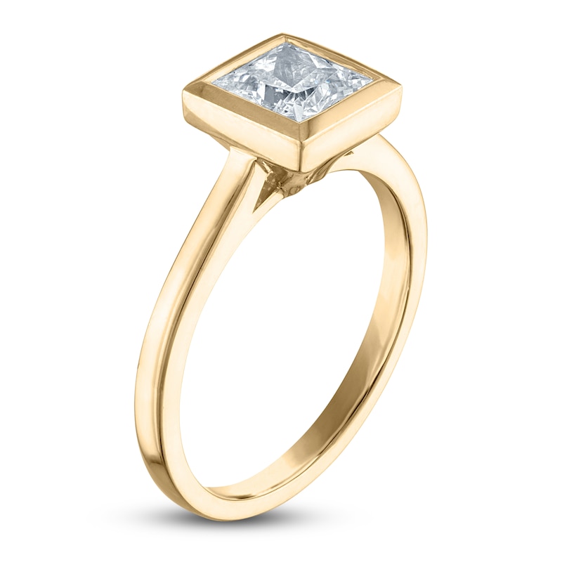 Main Image 2 of Lab-Created Princess Diamond Solitaire Ring 1-1/2 ct tw 18K Yellow Gold (F/SI2)