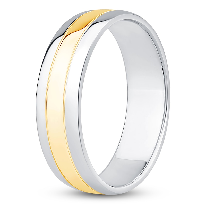 Men's Polished Wedding Band 6mm 14K Two-Tone Gold