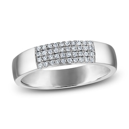 Diamond Four-Row Ring 1/6 ct tw Sterling Silver