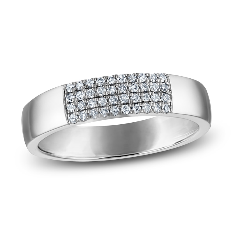 Main Image 1 of Diamond Four-Row Ring 1/6 ct tw Sterling Silver