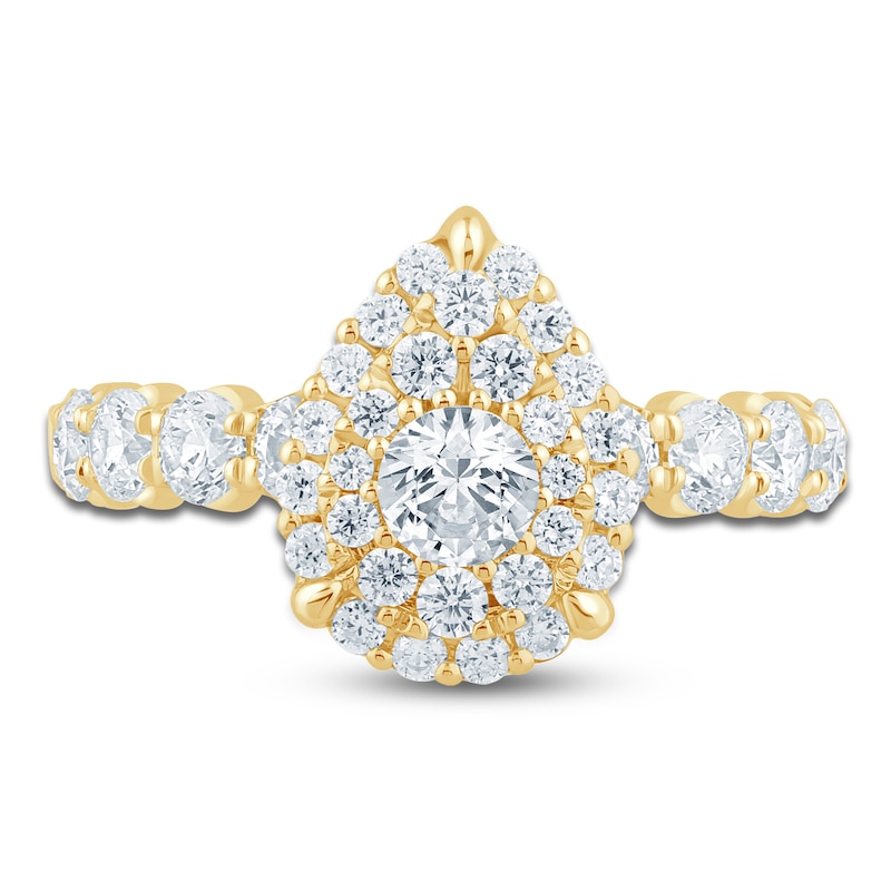 Main Image 3 of Pnina Tornai Multi-Diamond Pear-Shaped Engagement Ring 2 ct tw 14K Yellow Gold