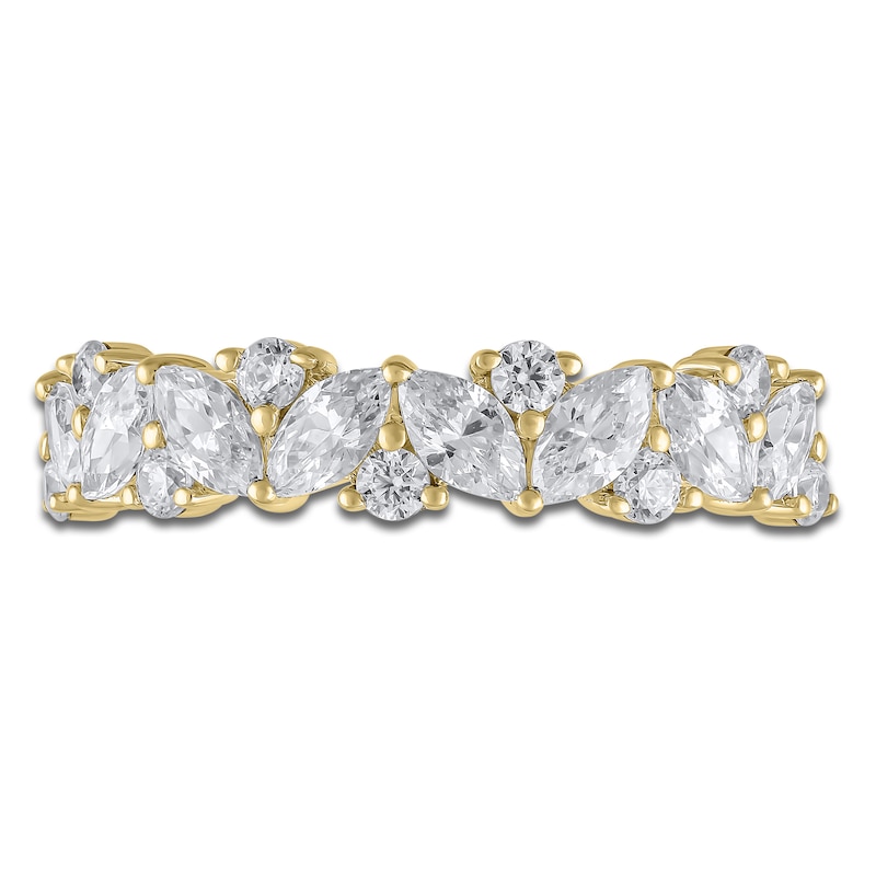 Certified Diamond Marquise & Round-Cut Anniversary Ring 1 ct tw 14K Yellow Gold