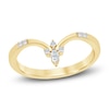 Thumbnail Image 0 of Certified Diamond Marquise & Round-Cut Contour Anniversary Ring 1/10 ct tw 14K Yellow Gold