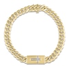 Thumbnail Image 0 of Men's Diamond Cross Miami Curb Chain Bracelet 1/10 ct tw 10K Yellow Gold 8.5"