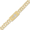 Thumbnail Image 1 of Men's Diamond Cross Miami Curb Chain Bracelet 1/10 ct tw 10K Yellow Gold 8.5"