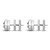 Thumbnail Image 3 of Men's Black Diamond Hexagon Stud Earrings 1/8 ct tw Stainless Steel