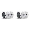 Thumbnail Image 4 of Men's Black Diamond Hexagon Stud Earrings 1/8 ct tw Stainless Steel