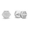 Thumbnail Image 2 of Men's Diamond Hexagon Stud Earrings 1/8 ct tw Stainless Steel