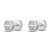 Thumbnail Image 4 of Men's Diamond Hexagon Stud Earrings 1/8 ct tw Stainless Steel