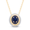 Thumbnail Image 0 of Kallati Oval-Cut Natural Blue Sapphire & Diamond Necklace 1/6 ct tw 14K Yellow Gold 18"