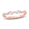 Thumbnail Image 0 of Certified Marquise-Cut and Round Diamond Twist Anniversary Ring 1/3 ct tw 14K Rose Gold