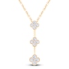 Thumbnail Image 1 of Diamond Clover Drop Necklace 1/2 ct tw 10K Yellow Gold 18&quot;