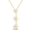 Thumbnail Image 3 of Diamond Clover Drop Necklace 1/2 ct tw 10K Yellow Gold 18&quot;