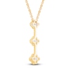 Thumbnail Image 4 of Diamond Clover Drop Necklace 1/2 ct tw 10K Yellow Gold 18&quot;