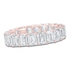 Thumbnail Image 1 of Certified Emerald-Cut Diamond Eternity Band 5-3/4 - 6-7/8 ct tw 14K Rose Gold