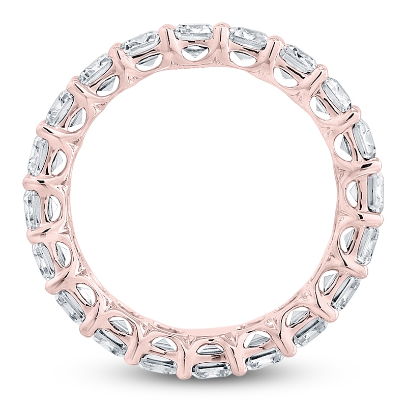 Main Image 2 of Certified Emerald-Cut Diamond Eternity Band 5-3/4 - 6-7/8 ct tw 14K Rose Gold