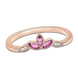 Kirk Kara Marquise-Cut Natural Pink Sapphire & Diamond Accent Wedding Band 14K Rose Gold