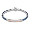 Thumbnail Image 4 of Baraka Men's Layered Cord Diamond Accent Bracelet Stainless Steel, Dark Blue Ion Plating & 18K Rose Gold 7.75&quot;